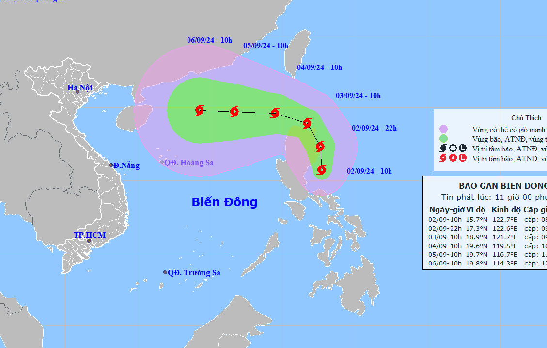 Bão Yagi đang hướng vào Biển Đông, dự báo cường độ liên tục tăng - Ảnh 1.